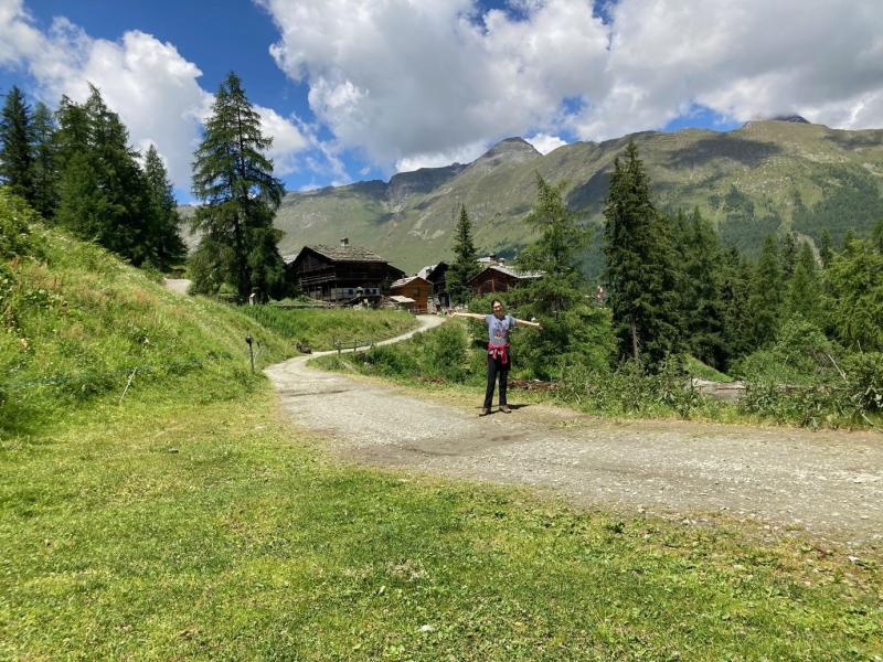 Veduta di un sentiero montano nella Val d'Ayes 